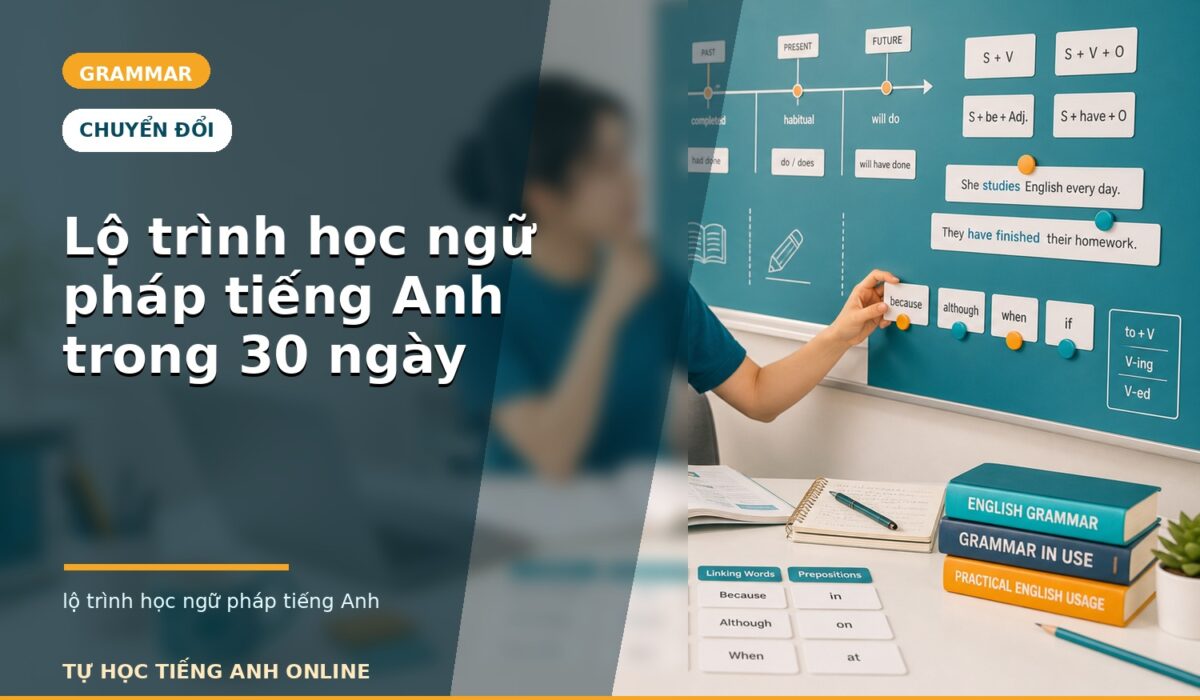 Lộ trình học ngữ pháp tiếng Anh trong 30 ngày